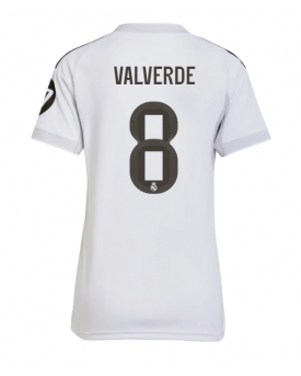 Real Madrid Federico Valverde #8 Maglia Gara Casa Repliche 2025-26 Donna Maniche Corte